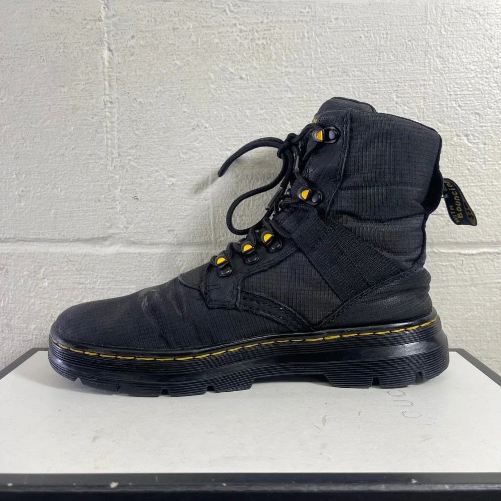 Dr. Martens Combs Tech‎ II Black Tactical Combat Boots Lace up Men's 8 US/7 UK